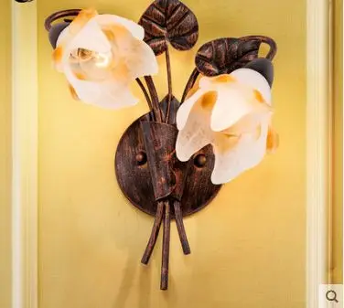 

American minimalist living room aisle study bedroom bedside wrought iron country retro European creative art wall lamp