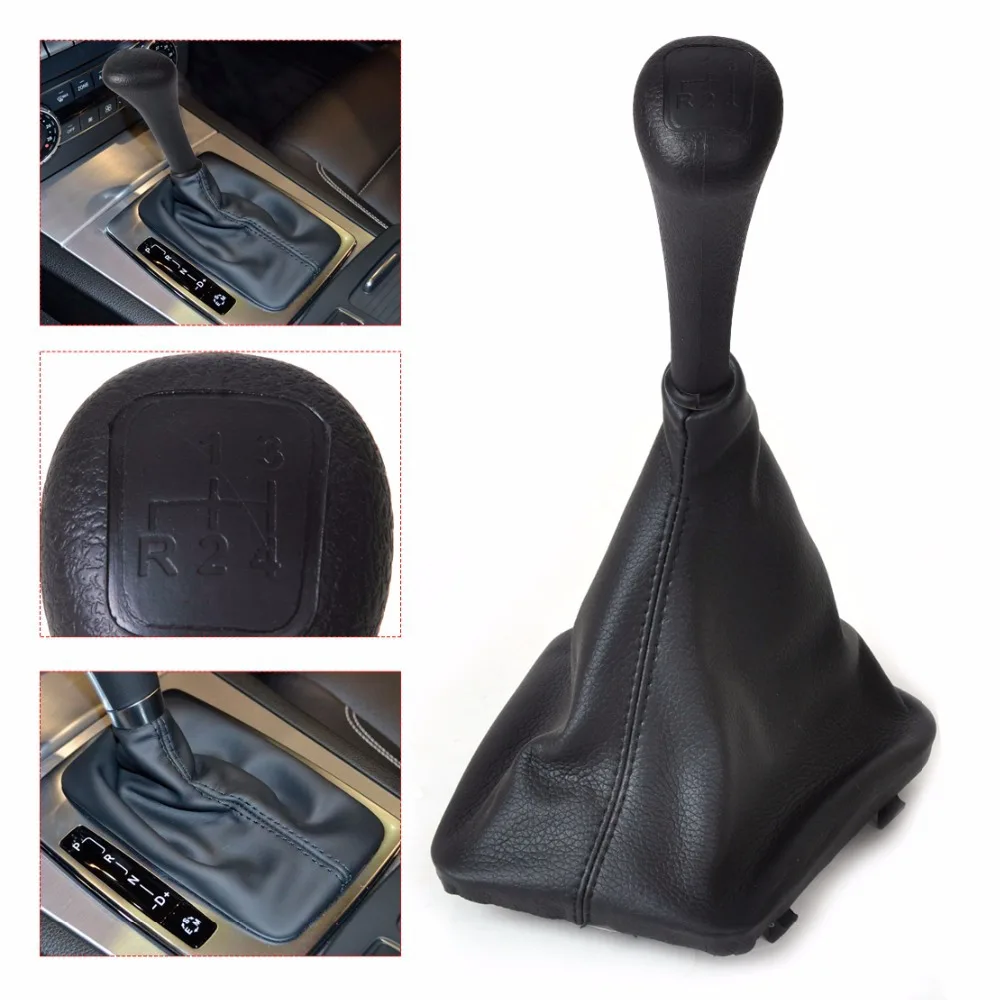 High Quality Brand New Black 4 Speed Gear Stick Shift Knob + PU Leather Gaiter Boot Cover For