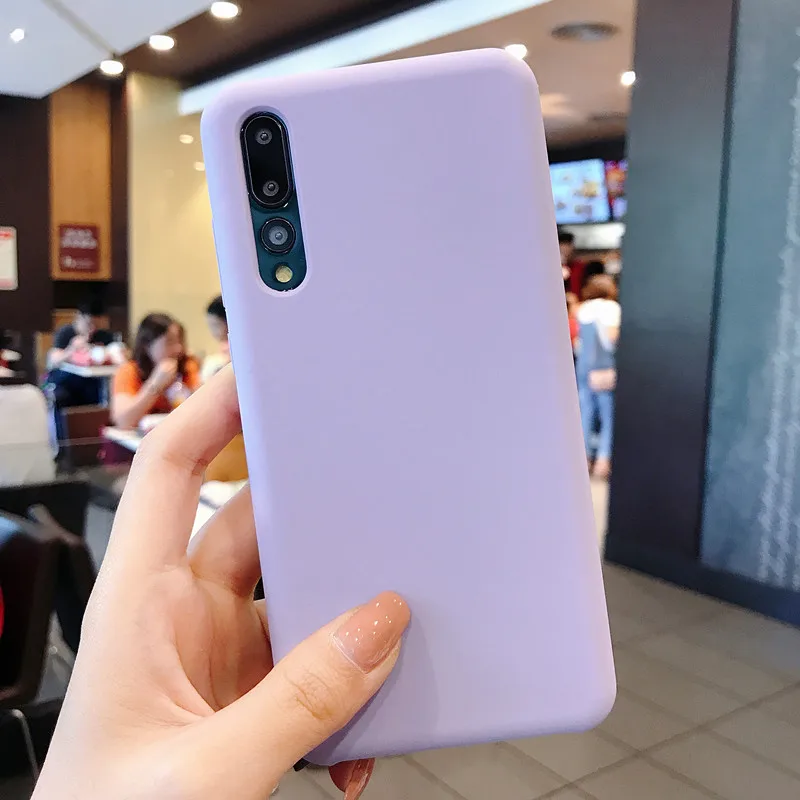 Чехол для huawei P20, мягкий жидкий силиконовый чехол из микрофибры, внутренний чехол P20 Pro, чехол для huawei P20 Lite, чехол для телефона s, Модный чехол - Цвет: Фиолетовый