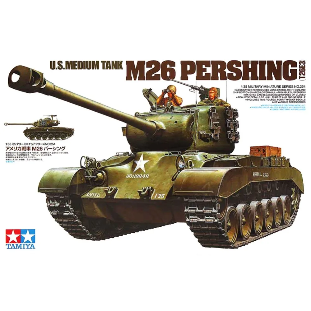 

Tamiya 35254 1/35 US Medium Tank M26 Pershing T26E3 Military AFV Assembly Model Building Kits oh rc toy