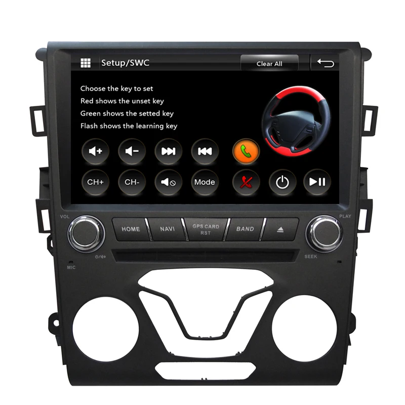 Best 9 inch Car DVD Player GPS Navigation For Ford Mondeo 2013 2014 2015 (2 A/C) Radio Map USB SD OBD DVR Steering wheel control 2
