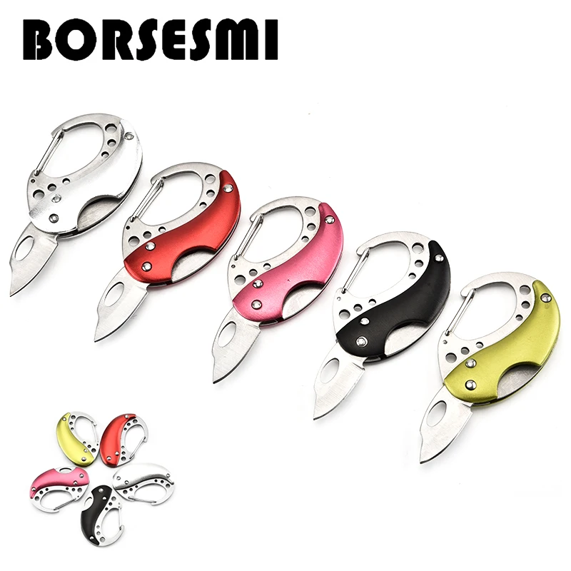 Hot sale Mini portable stainless steel folding knife multi-purpose carabiner quickdraw knives metal pocket keychain knives: Cheap knife metal, Buy Quality knives knife directly from China knife folding Suppliers: Hot sale Mini portable stainless steel folding knife multi-purpose carabiner quickdraw knives metal pocket keychain knives
Enjoy ✓Free Shipping Worldwide! ✓Limited Time Sale ✓Easy Return. Brand Name: BORSESMI Model Number: CP-K046 Type: Knife Sets Material: Stainless Steel Packaging: Two-piece Set Certification: CE / EU Metal Type: Stainless Steel Feature: Eco-Friendly Size: after folding:55*40*5mm Material: Stainess steel & aluminum Weight: 28g /pcs Color: Red or blue Packaging: White box Origin: Made in China Package List: 1* Original Multi-function carabiner Knife Applicable: Backpack, key rings, water bottles, tents, ropes,camping, etc 