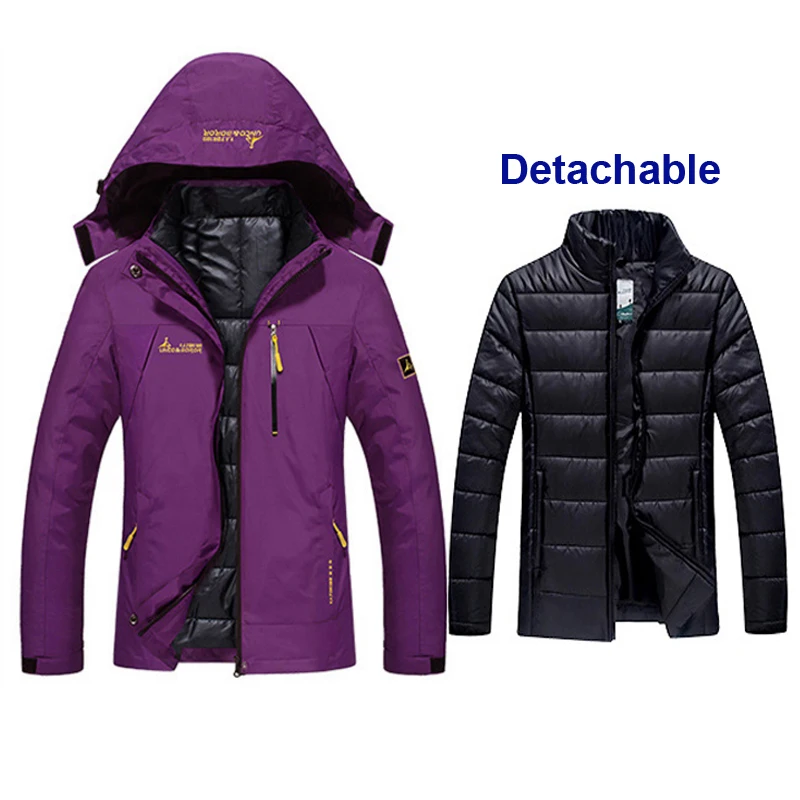 

Mortonpart Women Winter Waterproof Fishing Warm Plus Size Trekking Hiking Camping Skiing Climbing 3 in 1 Outdoor Jackets
