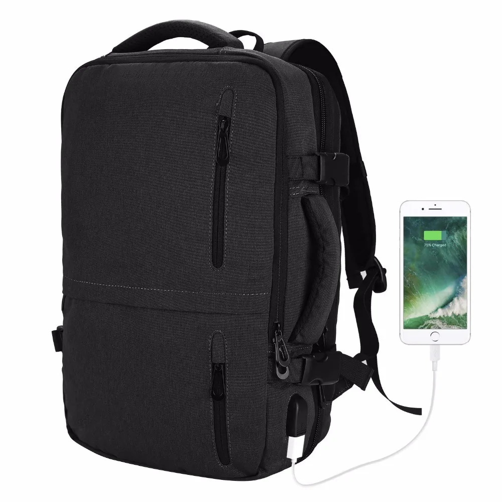 15,6 дюймов, расширяемый рюкзак для ноутбука, прочный рюкзак для отдыха, очень большой рюкзак для путешествий, рюкзак с защитой от кражи, USB порт для зарядки
