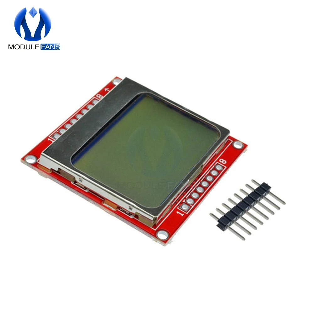 10 шт. 3 В точечная матрица ЖК модуль монитор белая подсветка адаптер PCB 84*48 84x48 5110