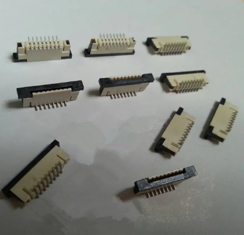 10Pcs Flexible Flat Cable Connector Vertical Type 1.0mm FFC FPC Socket