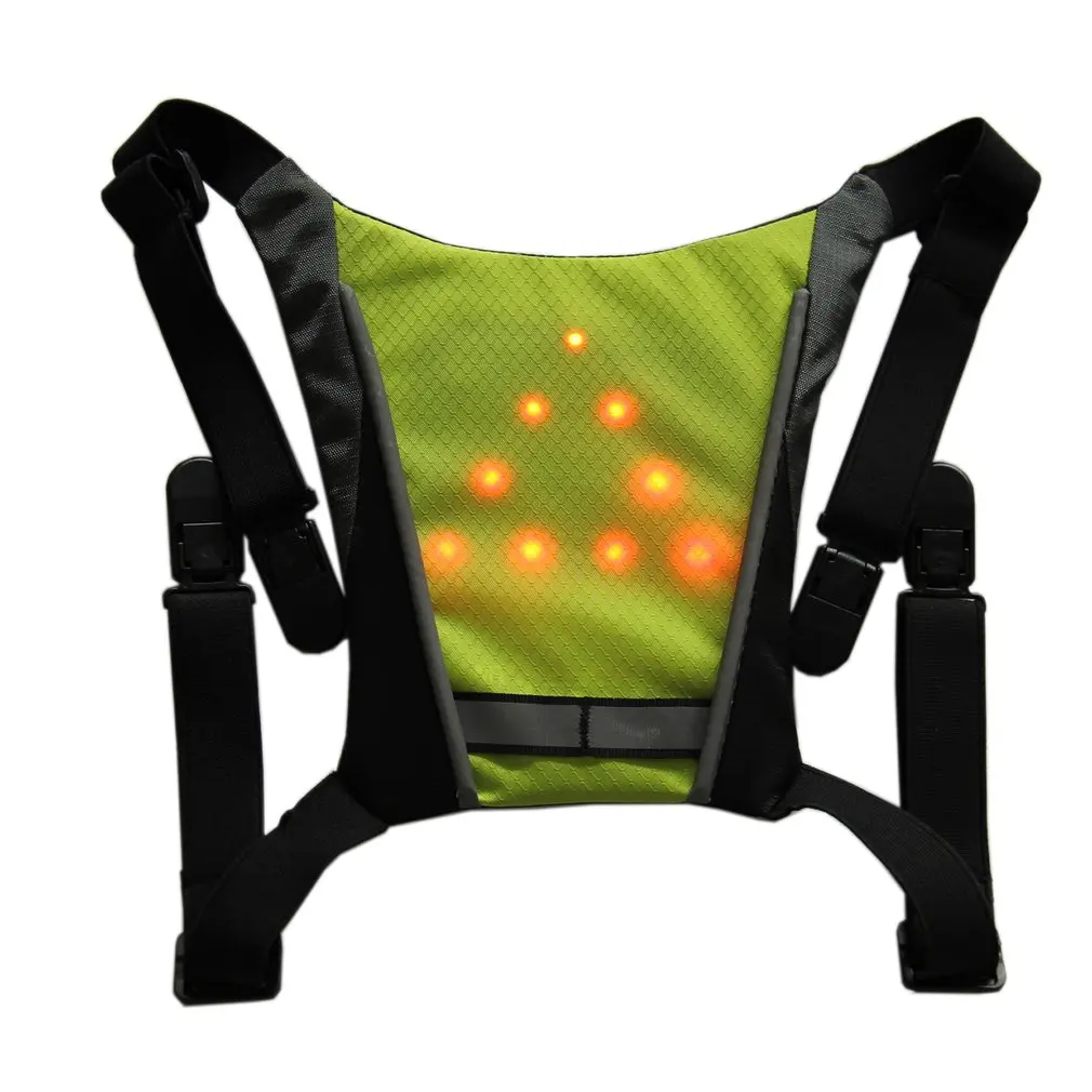 LED Turn Signal Light Reflective Vest Backpack Waist Pack Business