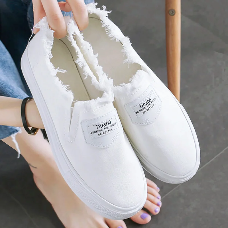 

Canvas Girls shoes Slip-on white Sneakers women Super star Trainers Women shoes 2019 New Sumemer Chaussures femme