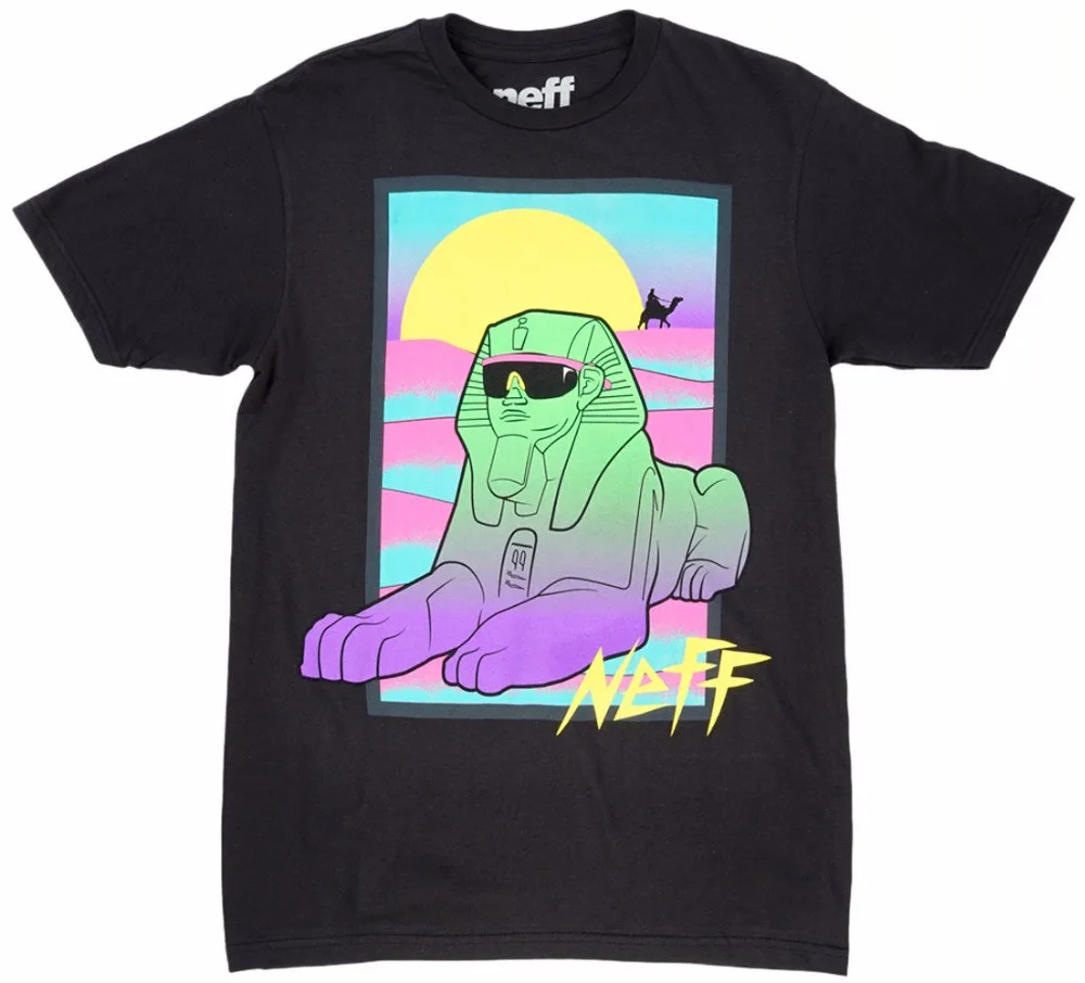 Neff-Ancient-T-Shirt-Black-Neon-Mens