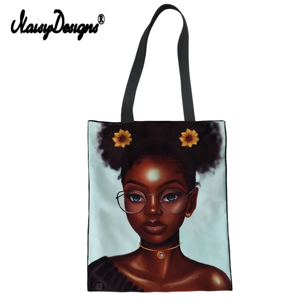 Женская Холщовая Сумка на плечо Noisydesigns Art Afro большая Хлопковая сумка для покупок