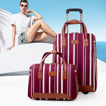

Overlooks zipper oxford fabric portable trolley travel bag computer bag picture luggage bag,14 20inches retro girl luggage sets
