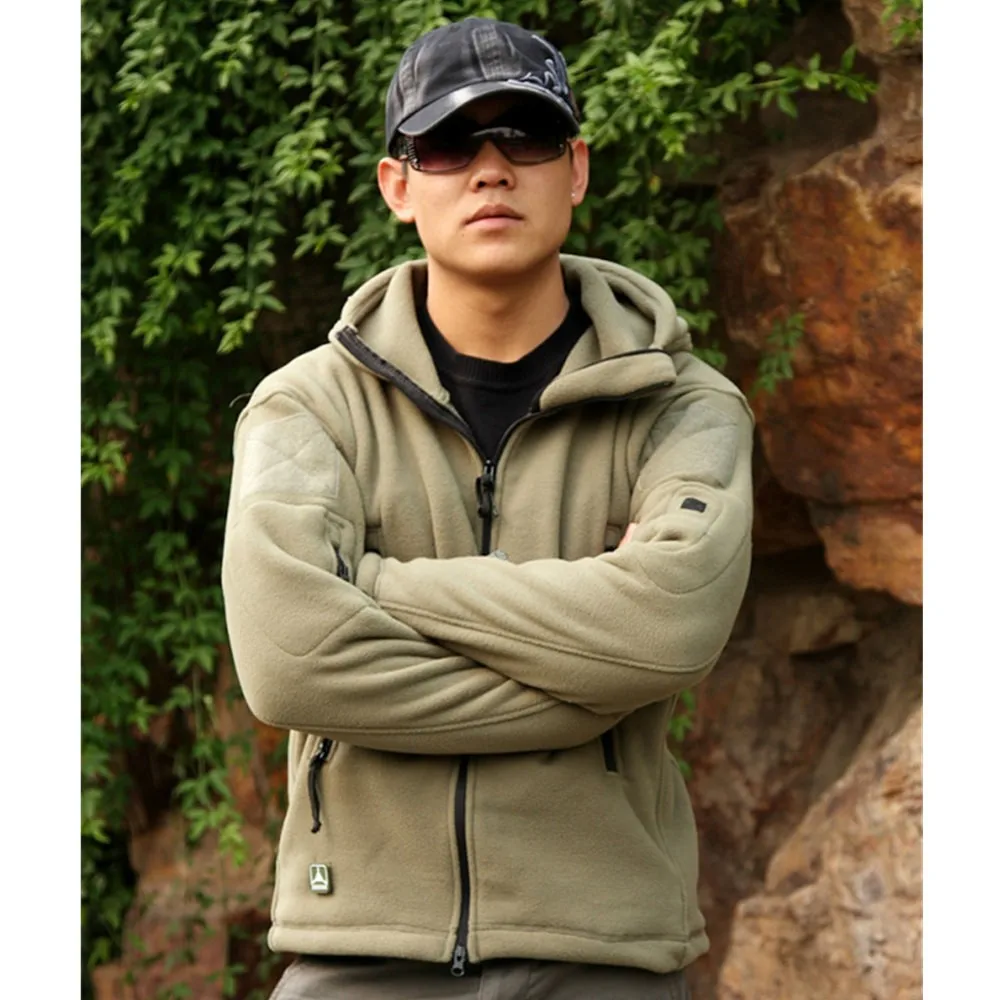TAD jacket military tactical jacket for men hoodied fleece warm jacket outdoor combat coat army green GRAY BK SAND (9)