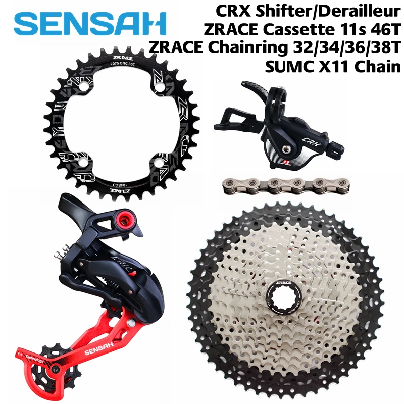 

SENSAH CRX 11 Speed Trigger Shifter + Rear Derailleur 11s + ZRACE Cassette11-46T / Chainring + SUMC X11 Chain, PCR BEYOND M7000