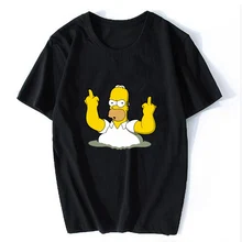 Мужская футболка с принтом Симпсоны, повседневные мужские футболки с круглым вырезом, модные мужские топы, мужские футболки с коротким рукавом