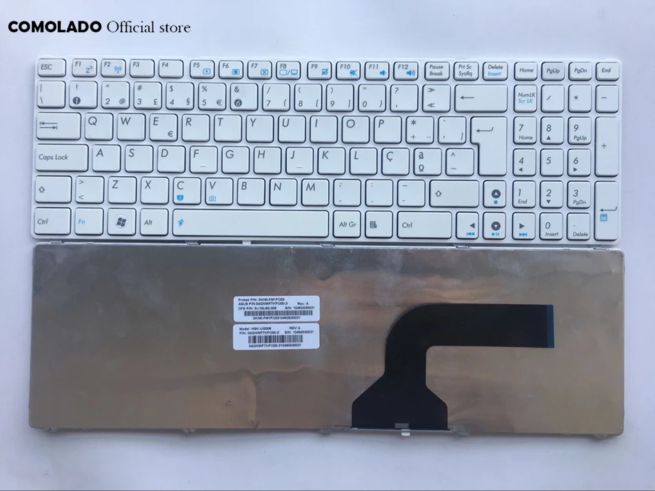 PO Portugal Keyboard For Asus K52DE K52J K52N K52JC K52JE G60 G51 G53 K53S G72J G72JH G73 White With Frame Laptop Keyboard PO Layout
