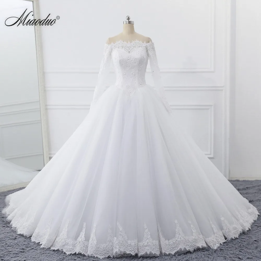 

Vestido de Noiva 2019 Princess Wedding Dress Ball Gown Off Shoulder Beads Applique Lace Bride Dress Bridal Gown Robe De Mariee