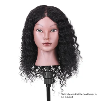 

15inch Mannequin Head Body Wave Curly Hair Salon Hairdressing Styling Training Head Cosmetology Dummy Head for Hair Practice