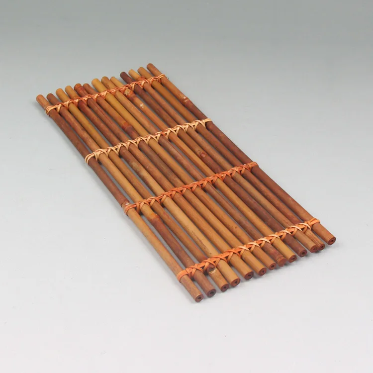 Rattan tea table bamboo placemats Mantian Cup pad care wooden row seats Heat Insulation Set ceremony accessories natural | Дом и сад