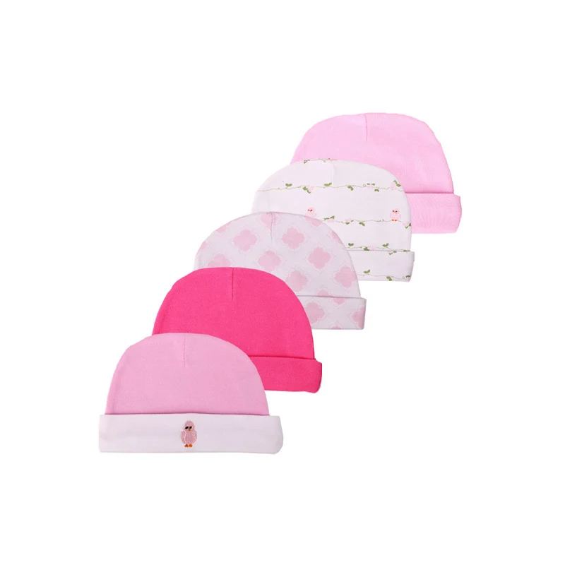 Белые хлопковые шапки унисекс для новорожденных мальчиков и девочек, детские шапки, перчатки, головные уборы, милые детские аксессуары для сна - Цвет: HP3006