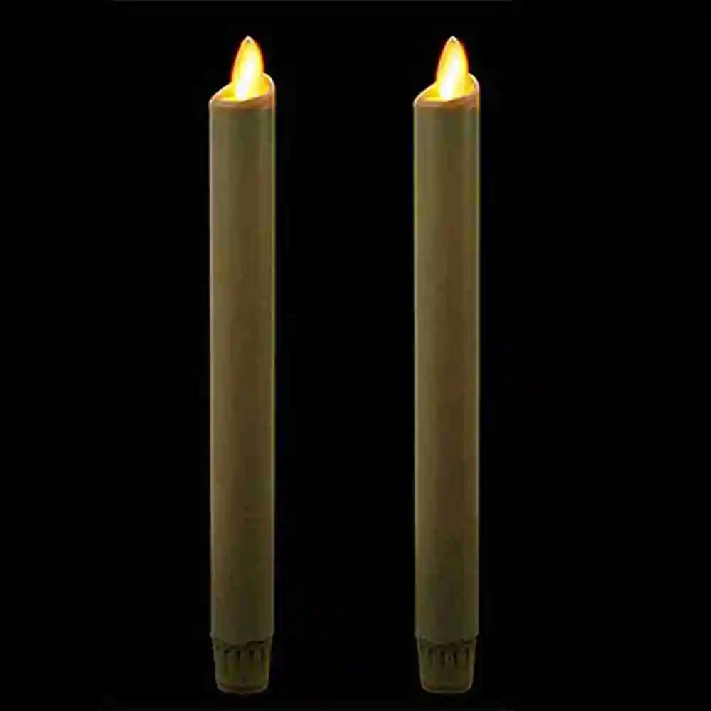 

Ksperway Set of 2 Flameless Taper Candles Made of Real Wax with Timer and Remote