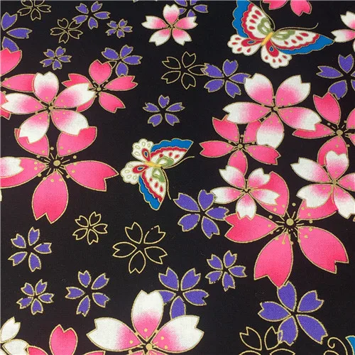 Sraekar, 45x45 см хлопок бронзовая японский стиль ткань с бабочками для DIY скатерть мешок шитье ремесло лоскутное Декор - Цвет: Серебристый
