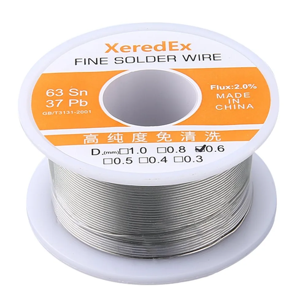 Solder Wire Welding Soldering 0.6mm 2% Flux Tin Lead Rosin Roll Core Silver Repair Tool Reel Melt Kit 63% Sn | Инструменты