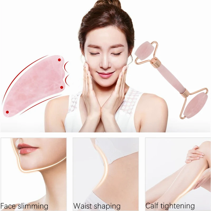 100% нефритовый валик для лица и Gua Sha инструменты антивозрастной массаж продукты