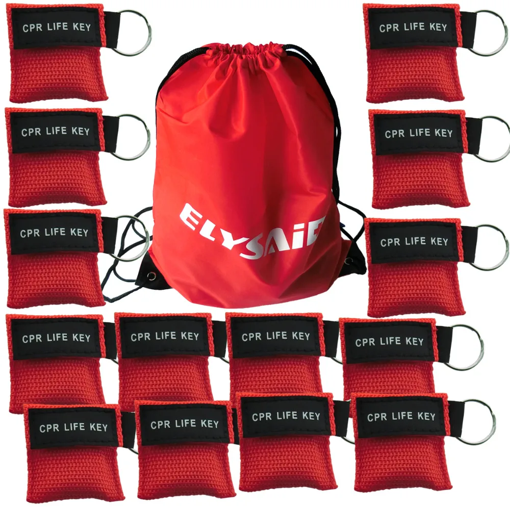 

50pcs CPR Resuscitator Keychain Mask Key Ring Emergency Rescue One-way Valve Face Shield Mask With A Gift Bag