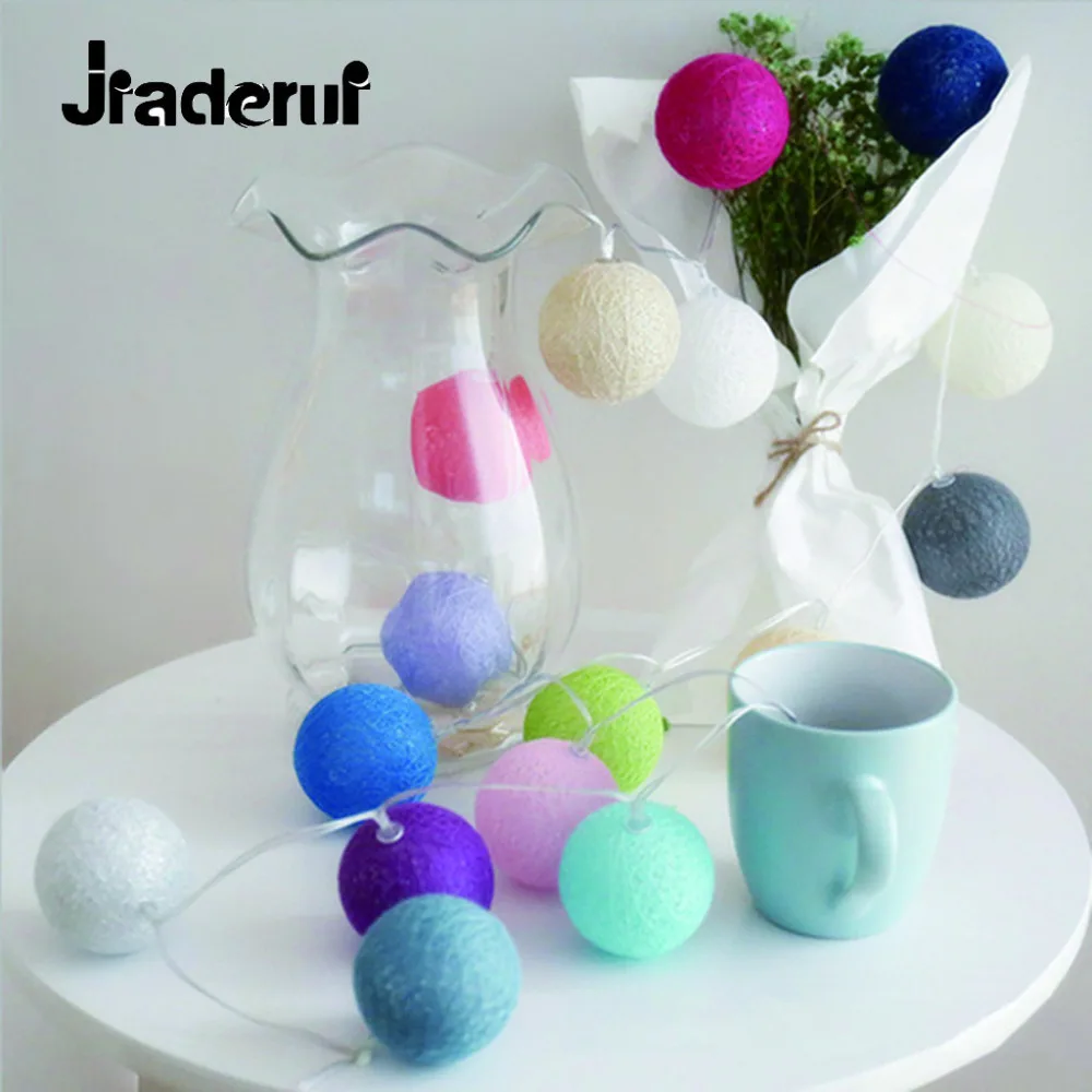 

Jiaderui Cotton Ball String Lights for Christmas Feast Table Ornament Lights Led String Home Decor Lights Colorful 3M/5M 8 Modes