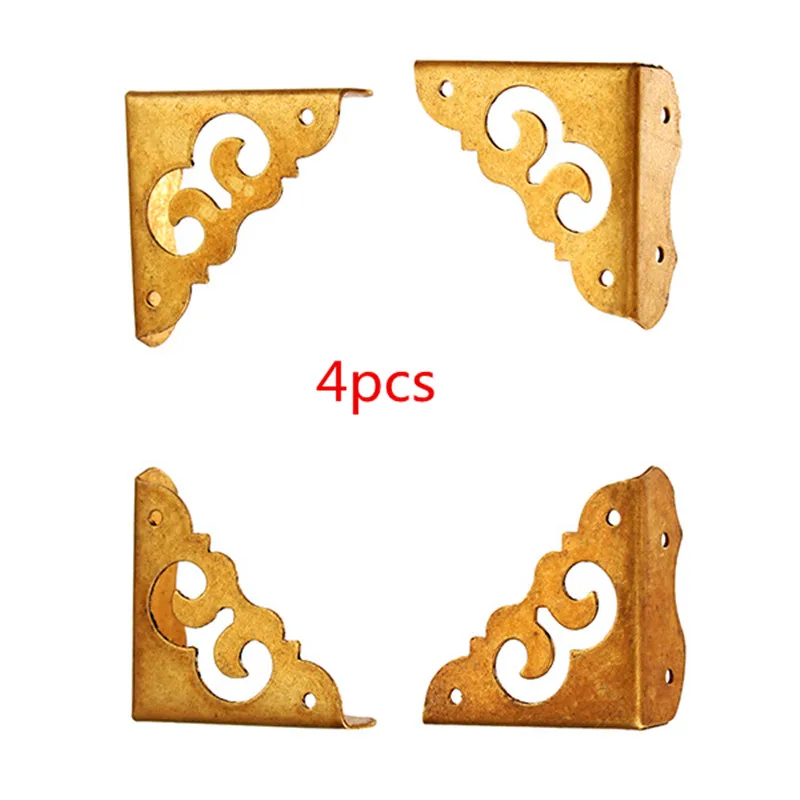 4pcs Antique Jewelry Box Corner Foot Wooden Case Corner Protector Metal Crafts Home Decorative Furniture Hardware Bracket 4pcs Antique Jewelry Box Corner Foot Wooden Case Corner Protector Metal Crafts Home Decorative Furniture Hardware Bracket