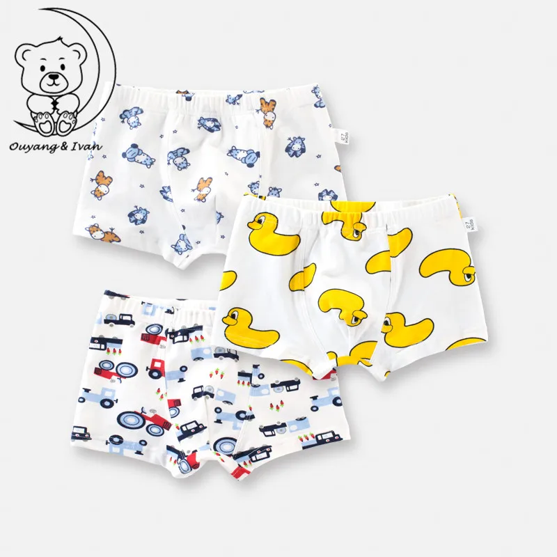 Boys Boxer 3Pcs/lot Baby Underwear Kids Panties Cartoon Rubber Duck Car