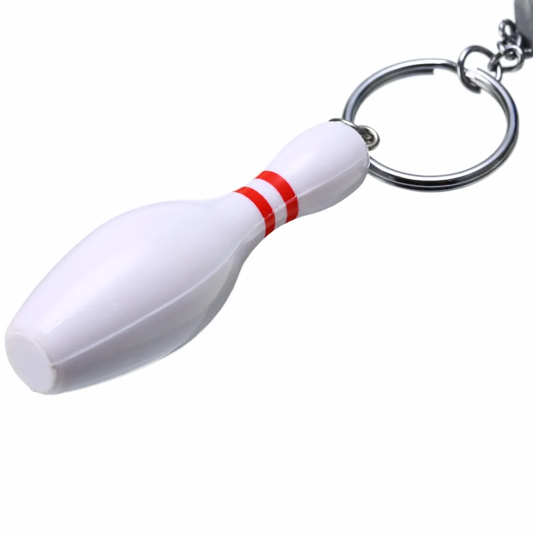 Creative  Key Chain Ring Metal Plastic Bowling With Ball Purse Bag Keyring For Women Men Jewelry Gift Shellhard