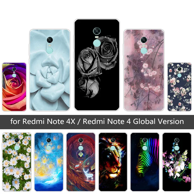 5 &quotдля Xiaomi Redmi Note 4X 4 X Чехол Мягкий ТПУ силиконовый чехол для Hongmi цветные чехлы