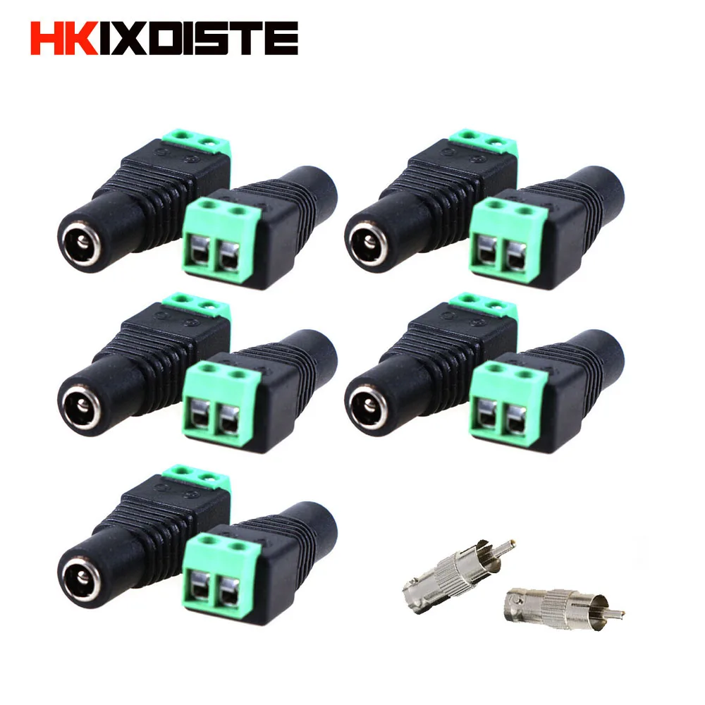 

Promotion! 10pcs CCTV Camera 5.5 x 2.1mm DC Power Cable Female Plug Connector Adapter