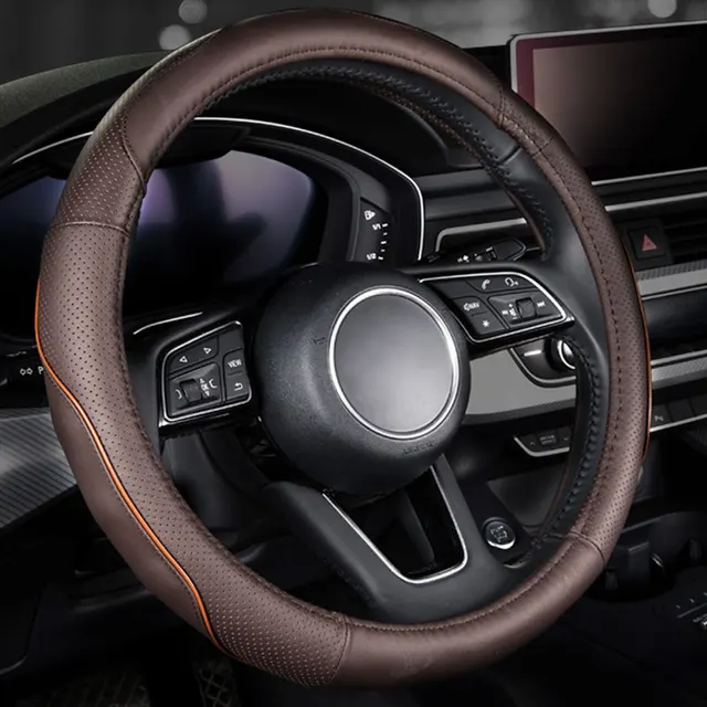 fashion Genuine leather car steering wheel cover protector for infiniti