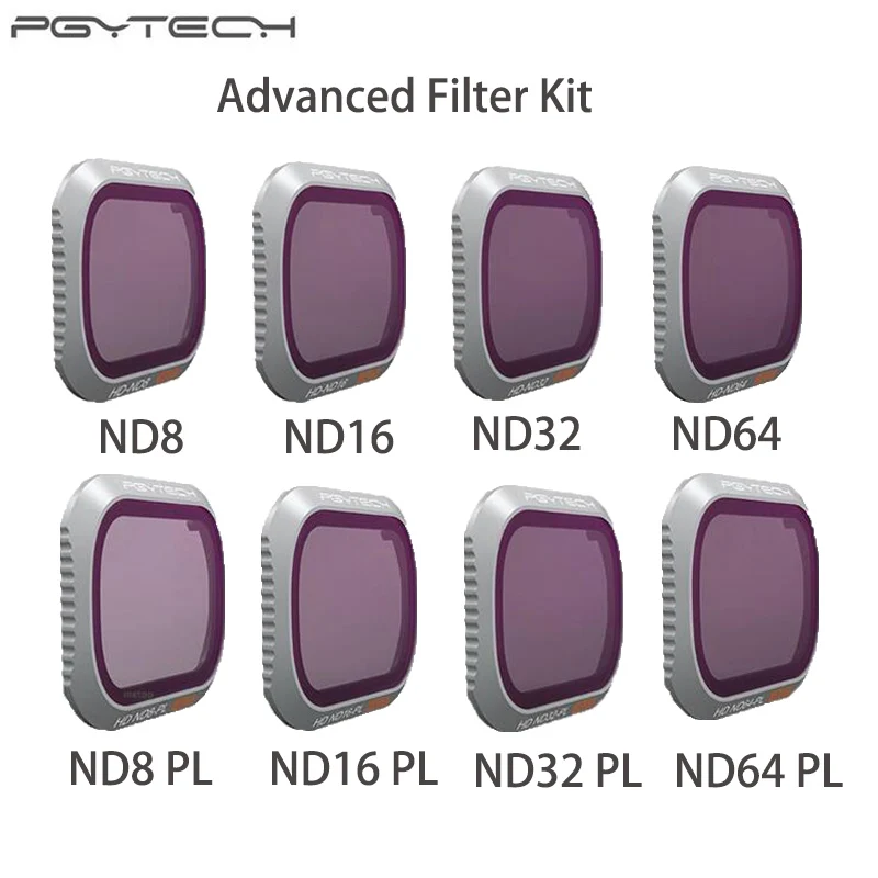 

PGYTECH DJI Mavic 2 Pro Advanced Filters ND8/16/32/64-PL ND8/16/32/64 Camera Lens Kit Set for DJI Mavic 2 pro Filter Drone