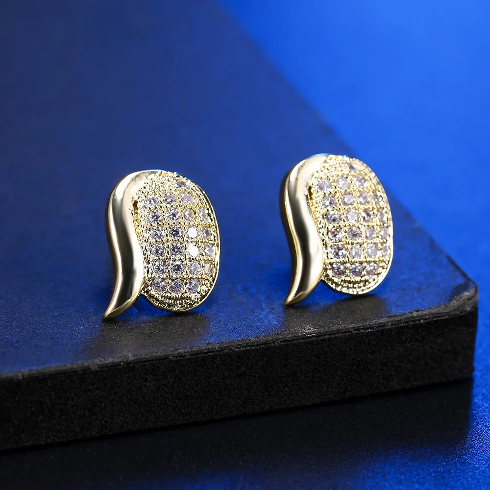 Classic Small geometry earrings For Women zirconia crystal earrings fashion jewelry Gold silver Wedding party trend accessories