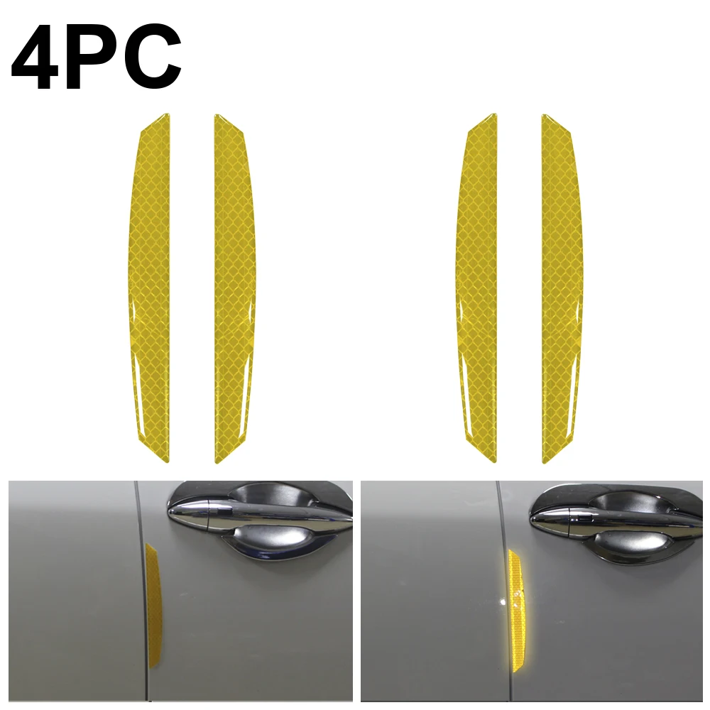 KEIN, автомобильная дверь, отражающая, предотвращающая столкновения, автомобильная наклейка, колеса, брови, предупредительные полоски, защитная наклейка Предупреждение ющий светильник, знак безопасности - Цвет: door all yellow