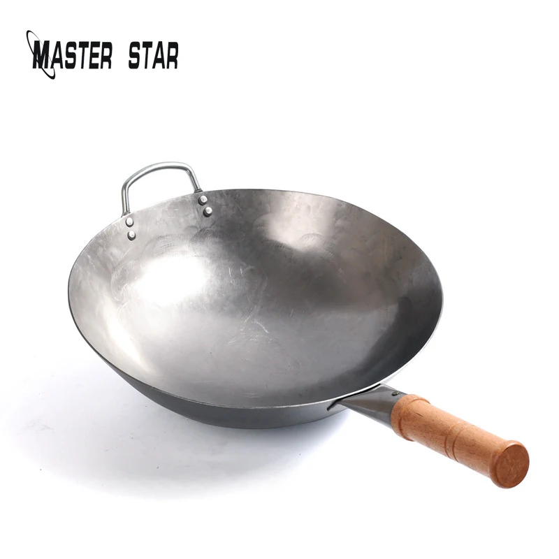 Master Star Китайская традиционная железная Woks Ручная ковка сковорода без покрытия