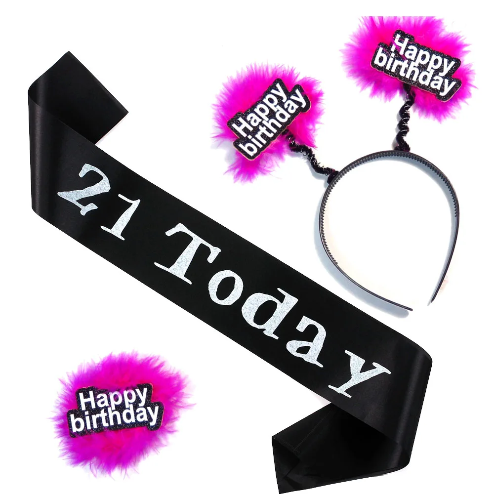 18 дюймов 21 &quothappy nirthdday повязка на голову брошь Забавный набор для шуток и игр тату