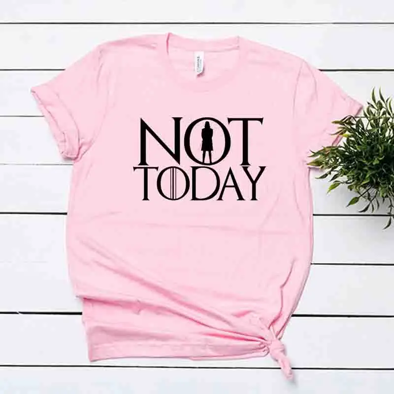 Dracarys Arya Stark Not Today футболка Хлопковая женская Harajuku Kawaii с коротким рукавом футболки