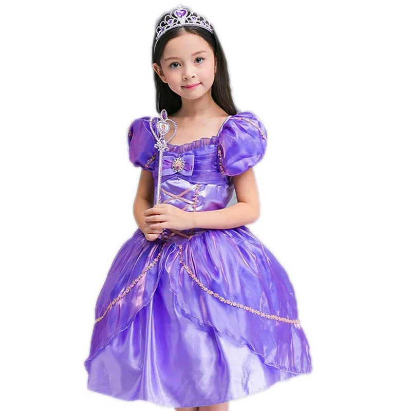 

New Sophia Girl Princess dress fairy dress Christmas vestidos Dresses Ink string of beads Dress EU Style Kids  Baby Girl Clothes