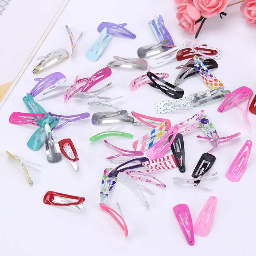 10PCS/Set New Lovely Heart Type Metal Candy Color Girls Hairpins Hair Clip Kids Headwear Children Accessories Baby BB Clips