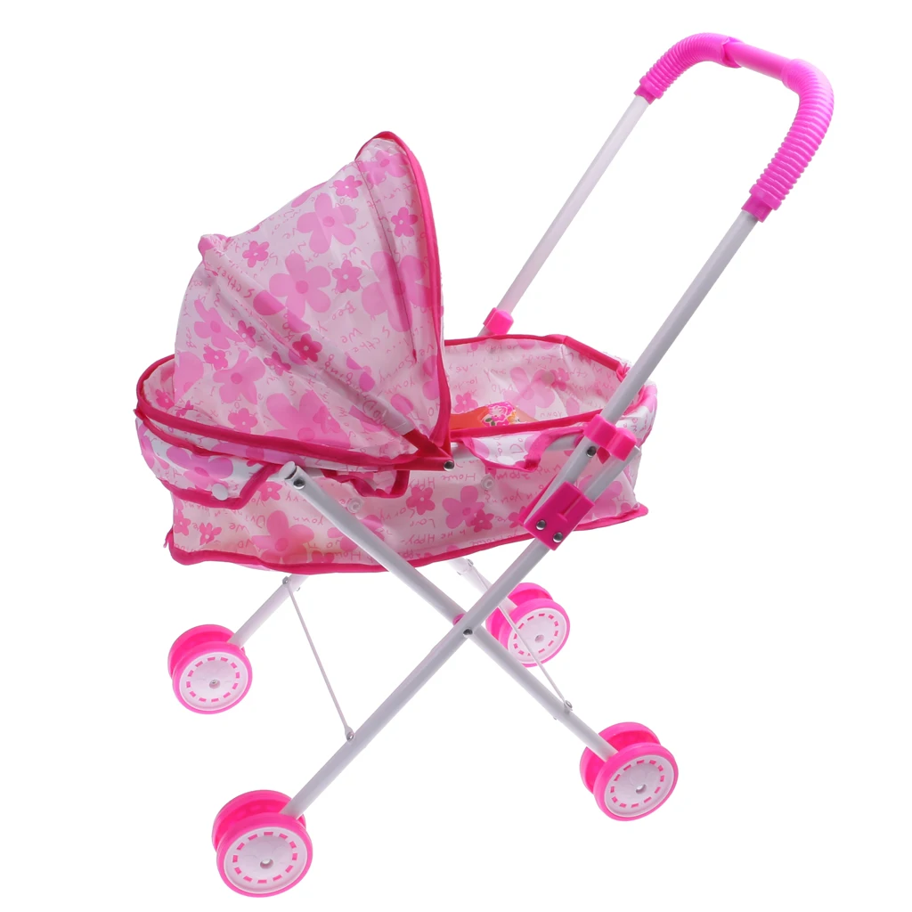 Розовая кукла ж/коляска девочки Junior игрушка детская колыбель тележка складная коляска детская игрушка аксессуары