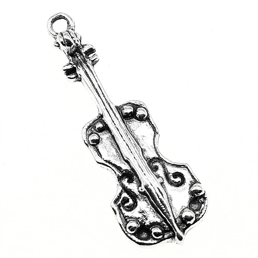 6pcs Music Charm Tibetan Silver Bead Finding Jewellery Making 32x11mm