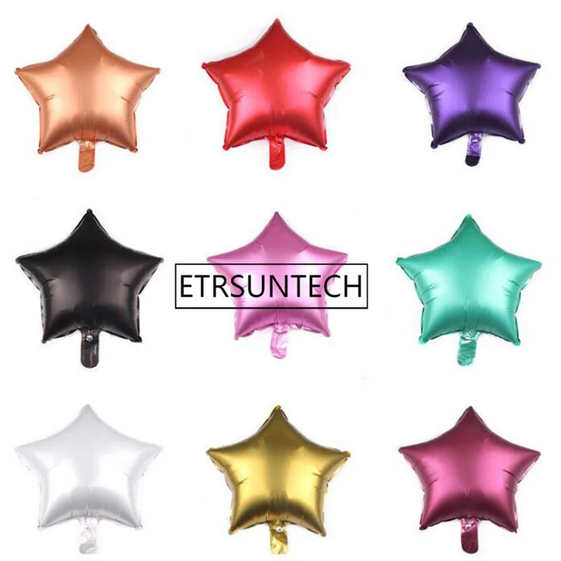 500pcs 18inch Star Heart Metallic Balloon Wedding Decor Birthday Party Balloon Rainbow Helium Air Baloon