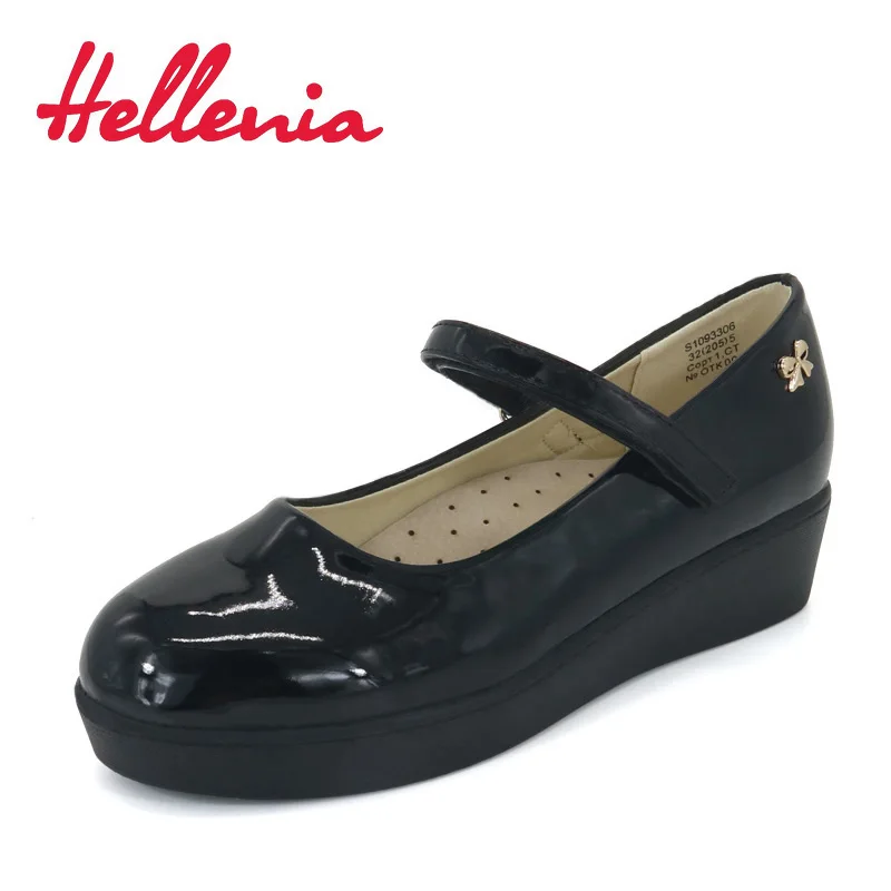 Hellenia School Student Shoes PU pantent Leather Children Shoes girls