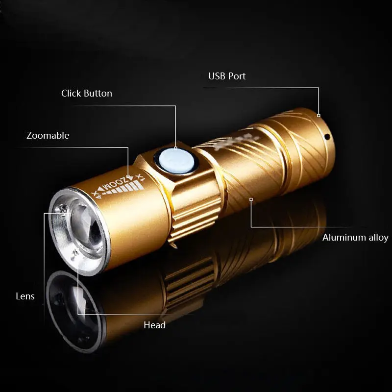 Портативный USB фонарик Фонарь мини перезаряжаемый usb зарядный фонарь CREE XPE мини Водонепроницаемый светодиодный фонарь