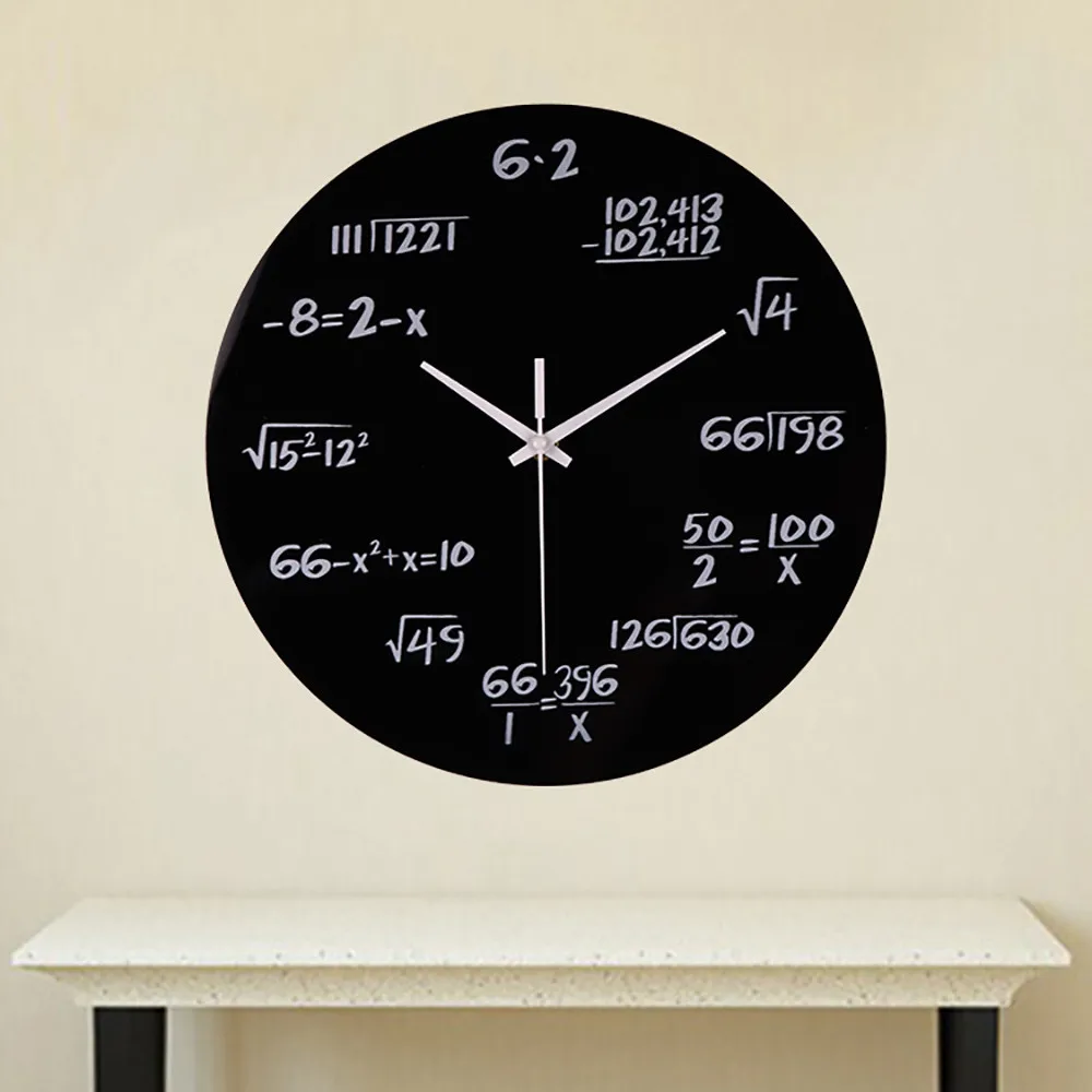 

3D Wall Clock Quartz Silent Math Equations Polytechnic Digital Time Watches DIY Wall Clock Horloge Living Room Home Decoration