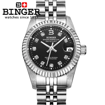 

Switzerland Luxury Brand BINGER Women's watches automatic mechanical Watches Diamond Waterproof Steel Couples Clock BG-03752